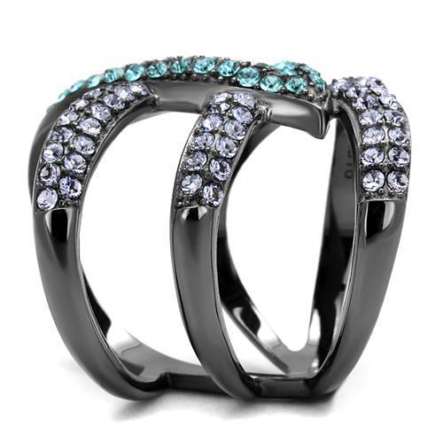 TK2766 - IP Light Black (IP Gun) Stainless Steel Ring with Top Grade