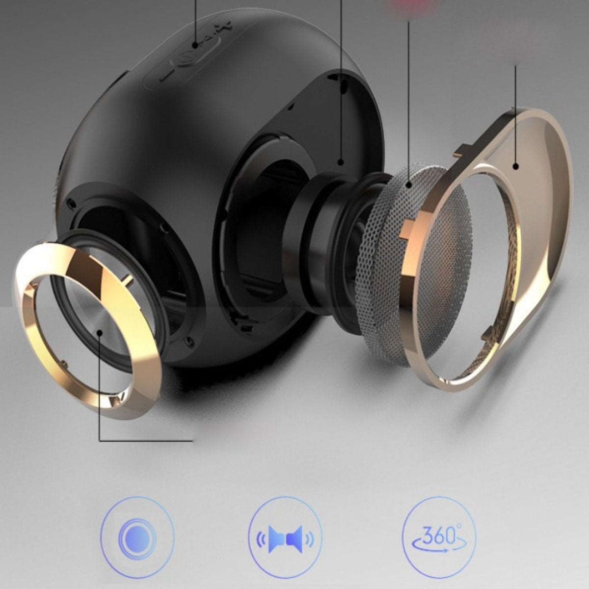 Golden Golden Bluetooth Speaker