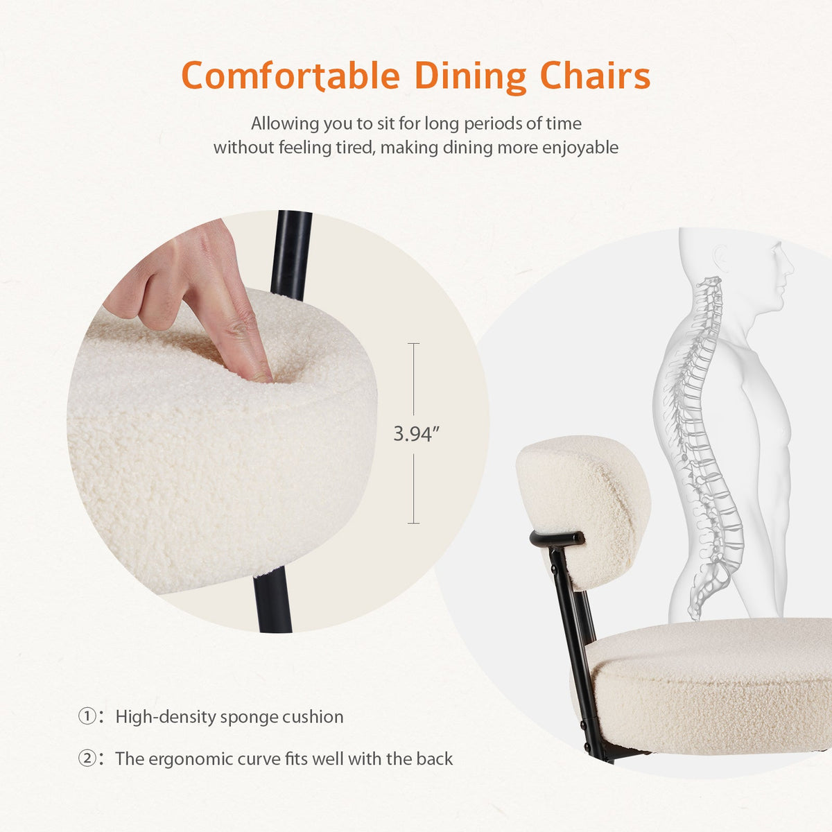 LuneluX_Home – Set of 2 Bouclé Dining Chairs | Nordic Edition
