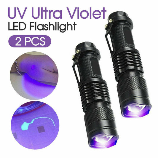 2 Pack UV Flashlight LED Handheld Blacklight Ultra Violet Flashlight