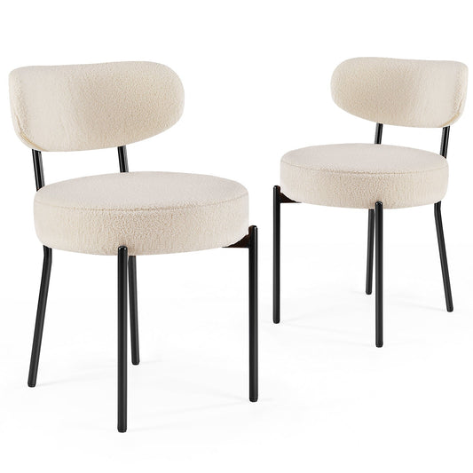 LuneluX_Home – Set of 2 Bouclé Dining Chairs | Nordic Edition