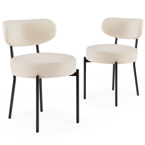 LuneluX_Home – Set of 2 Bouclé Dining Chairs | Nordic Edition