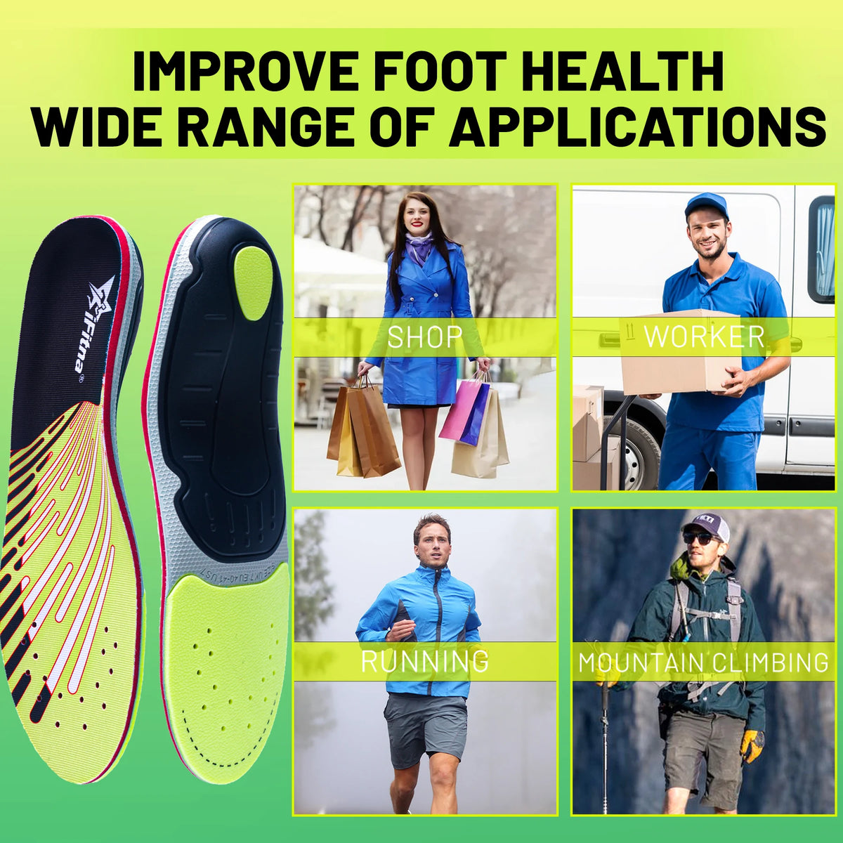 Plantar Fasciitis Relief Orthopedic Insole Flat Foot High Arch Support