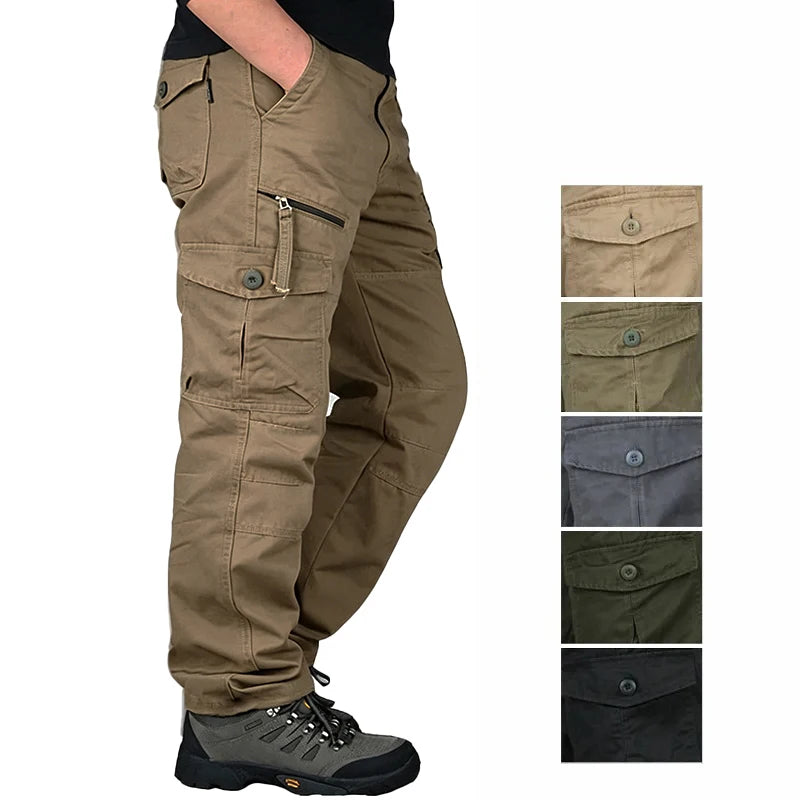 Cargo Pants Man Cotton Reinforced Utility Military Outdoors Man Work
