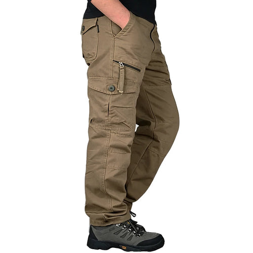 Cargo Pants Man Cotton Reinforced Utility Military Outdoors Man Work