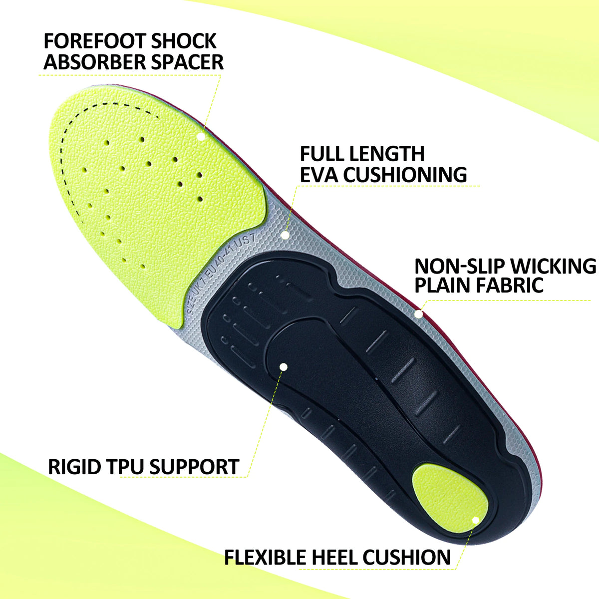 Plantar Fasciitis Relief Orthopedic Insole Flat Foot High Arch Support