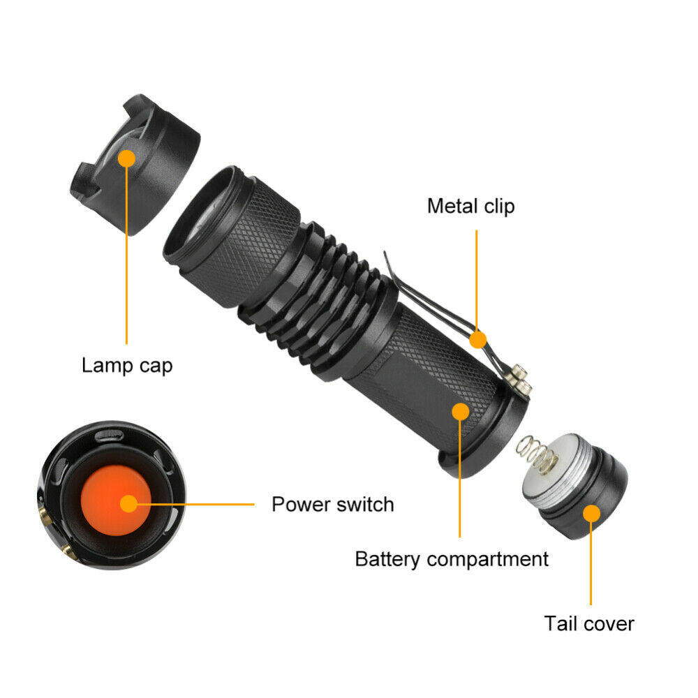 2 Pack UV Flashlight LED Handheld Blacklight Ultra Violet Flashlight
