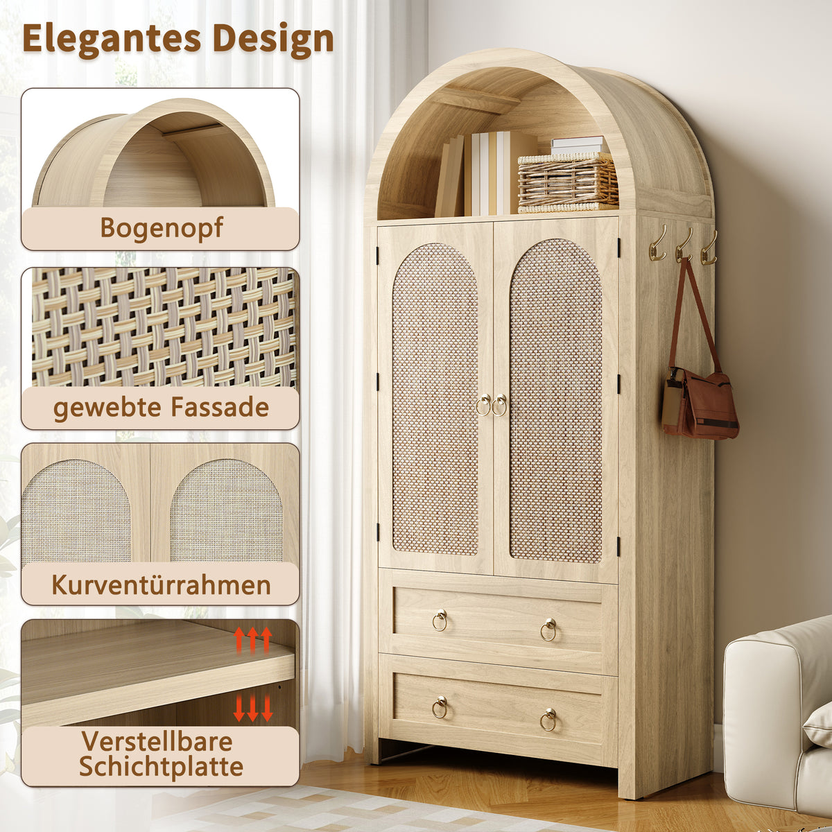LuneluX™ OAK Sideboard Cabinet – German Warehouse Only
