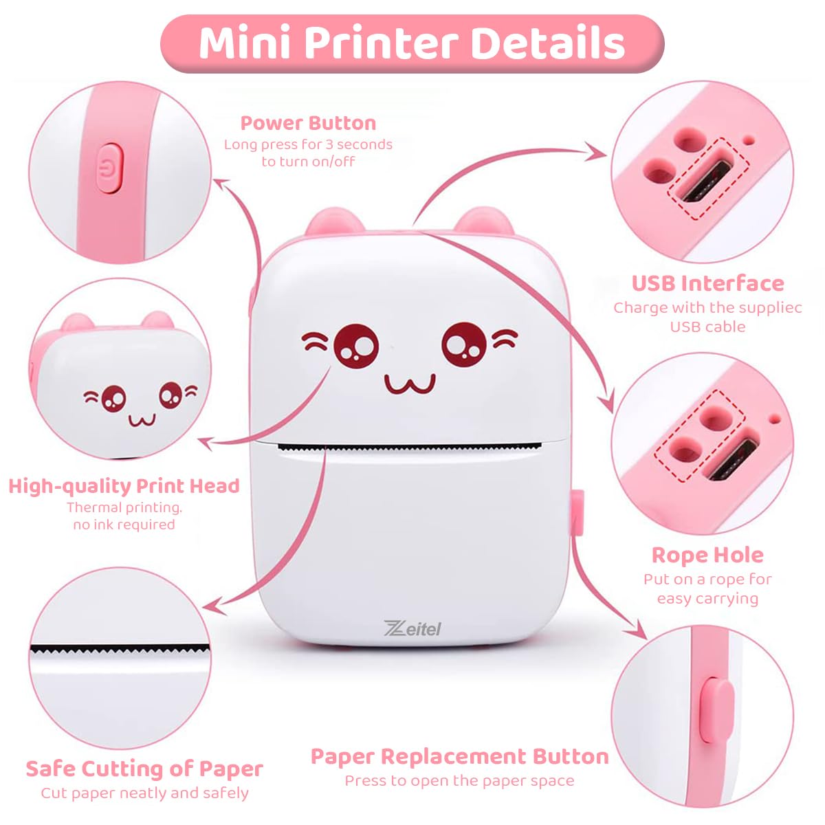 Portable Bluetooth Thermal Label Printer – Ink-Free