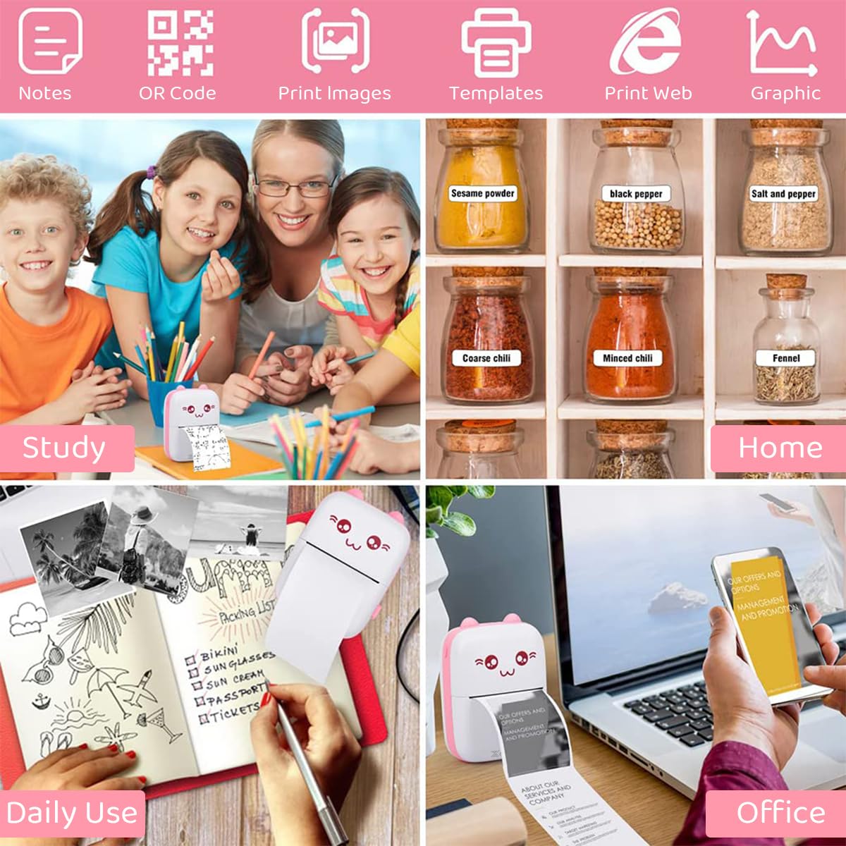 Portable Bluetooth Thermal Label Printer – Ink-Free