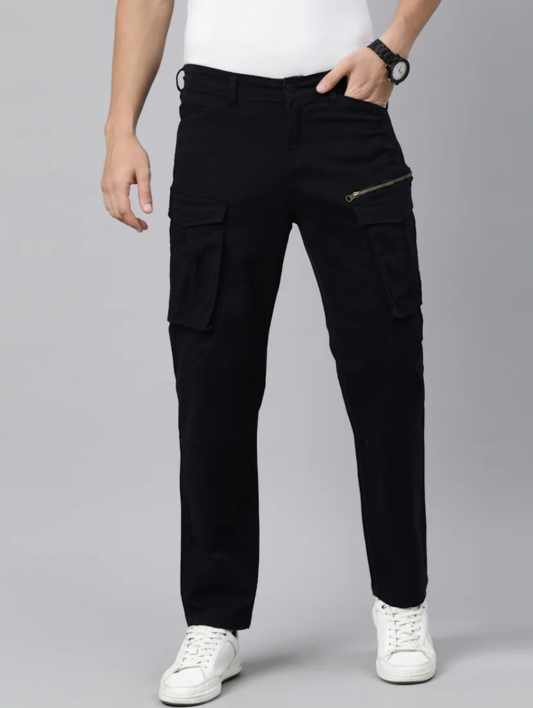 Men’s Cotton Cargo Pants (Color navy blue) (Size 30)