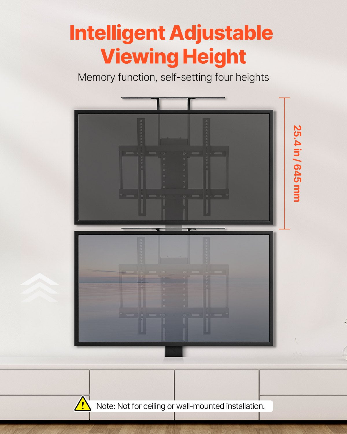 Motorized TV Lift Stand, 132 lbs max Load Adjustable TV Lift Stand