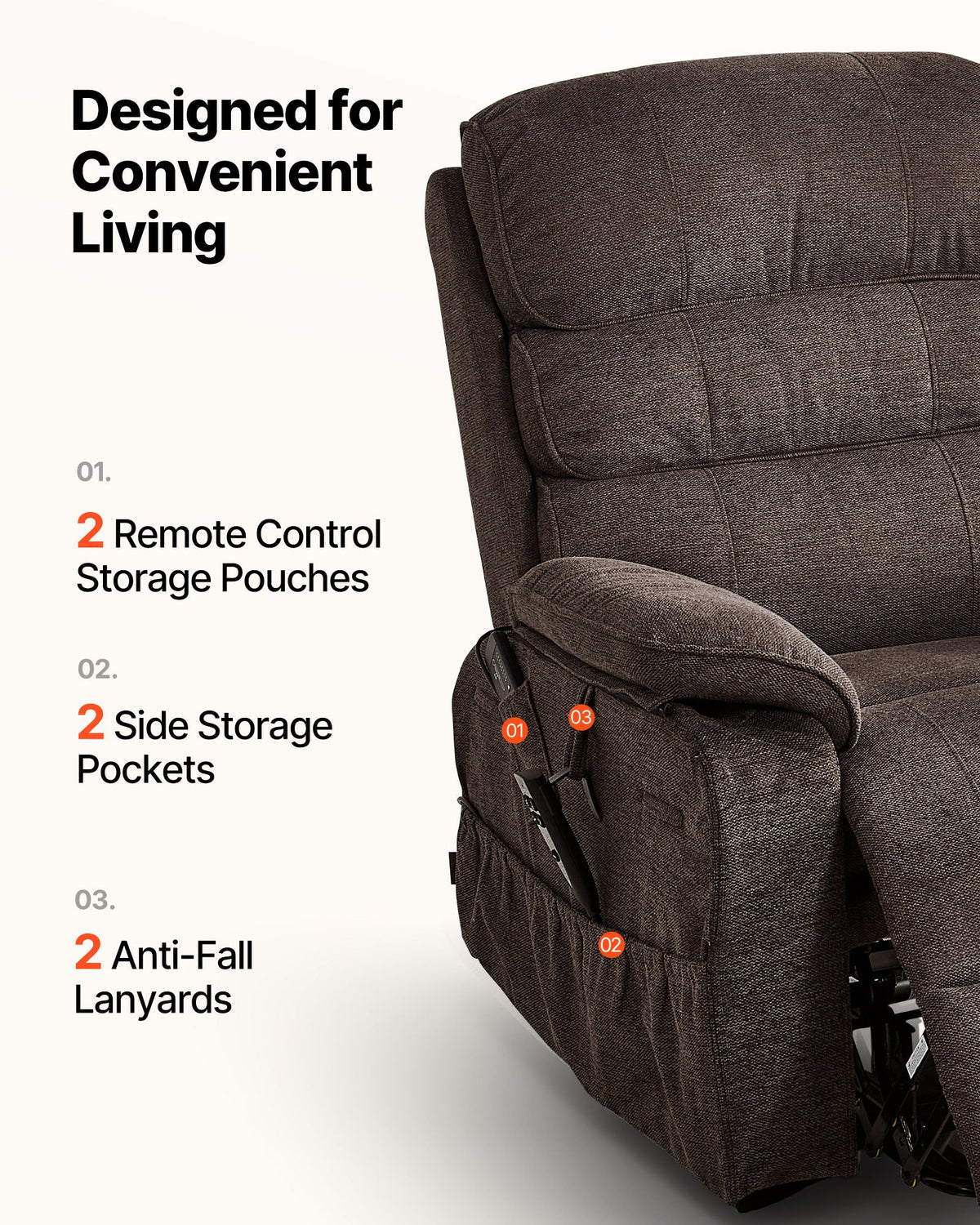 Power Lift Recliner Chair, Dual Motor, Medium Electric Lift Chair with