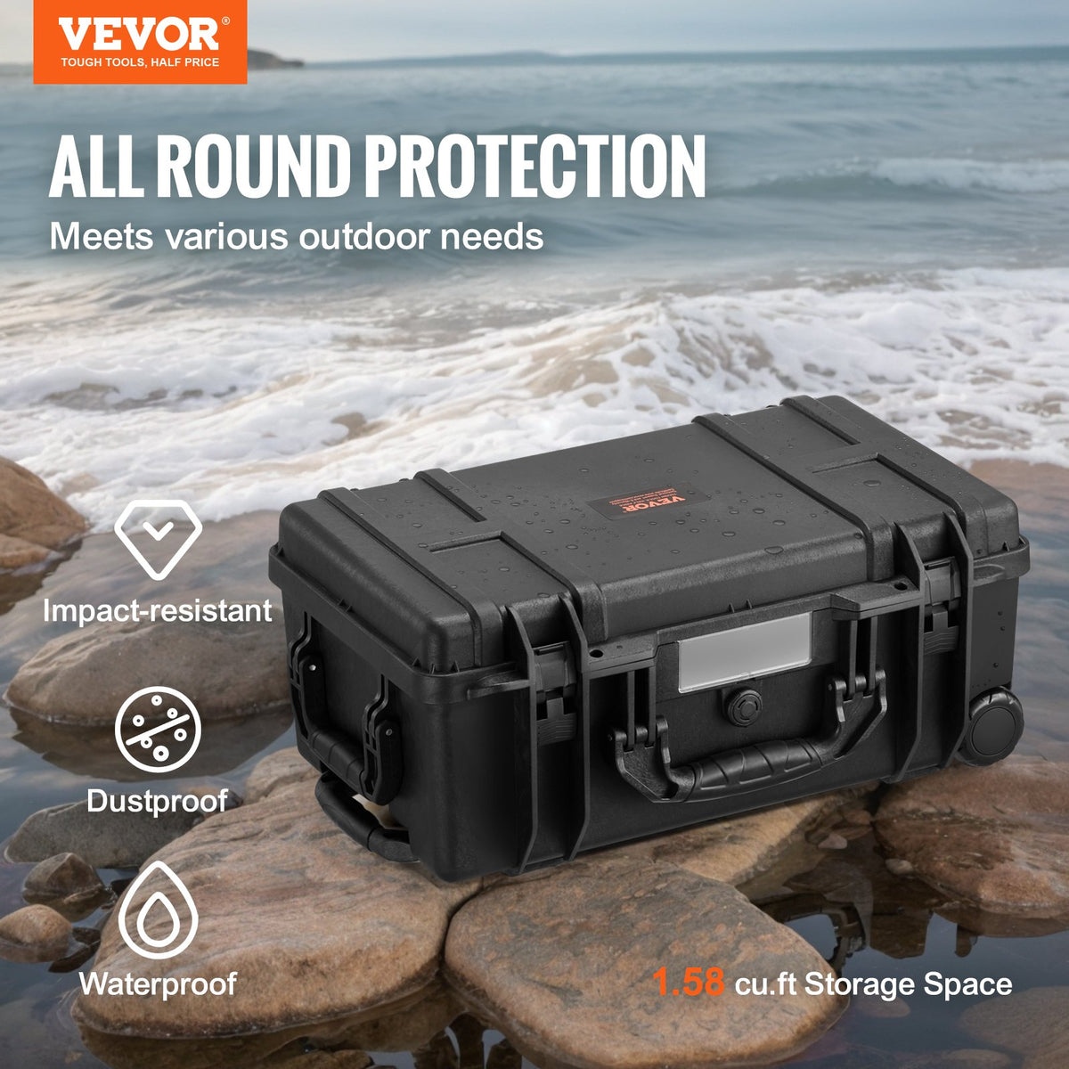 Weatherproof Hard Case, Heavy Duty Protective Dry Box Case with