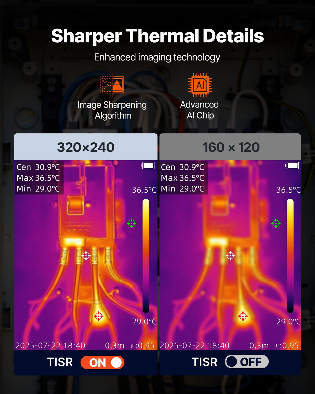 Thermal Camera, 320 x 240 TISR Super Resolution, Thermal Imaging