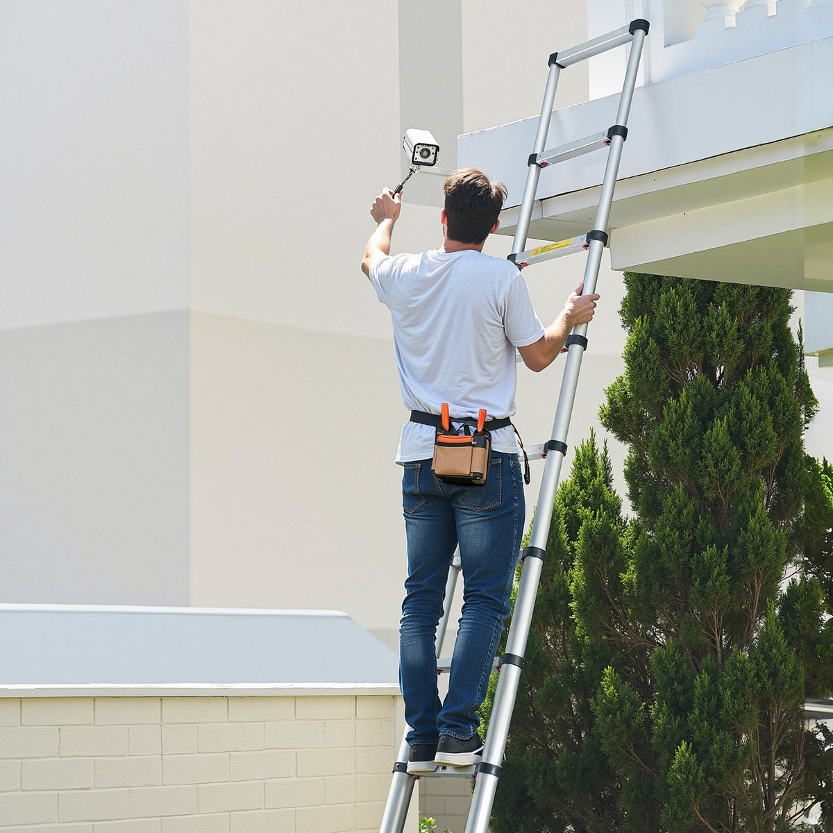 3.8m Telescoping Ladder, Aluminum Lightweight Multi-Purpose